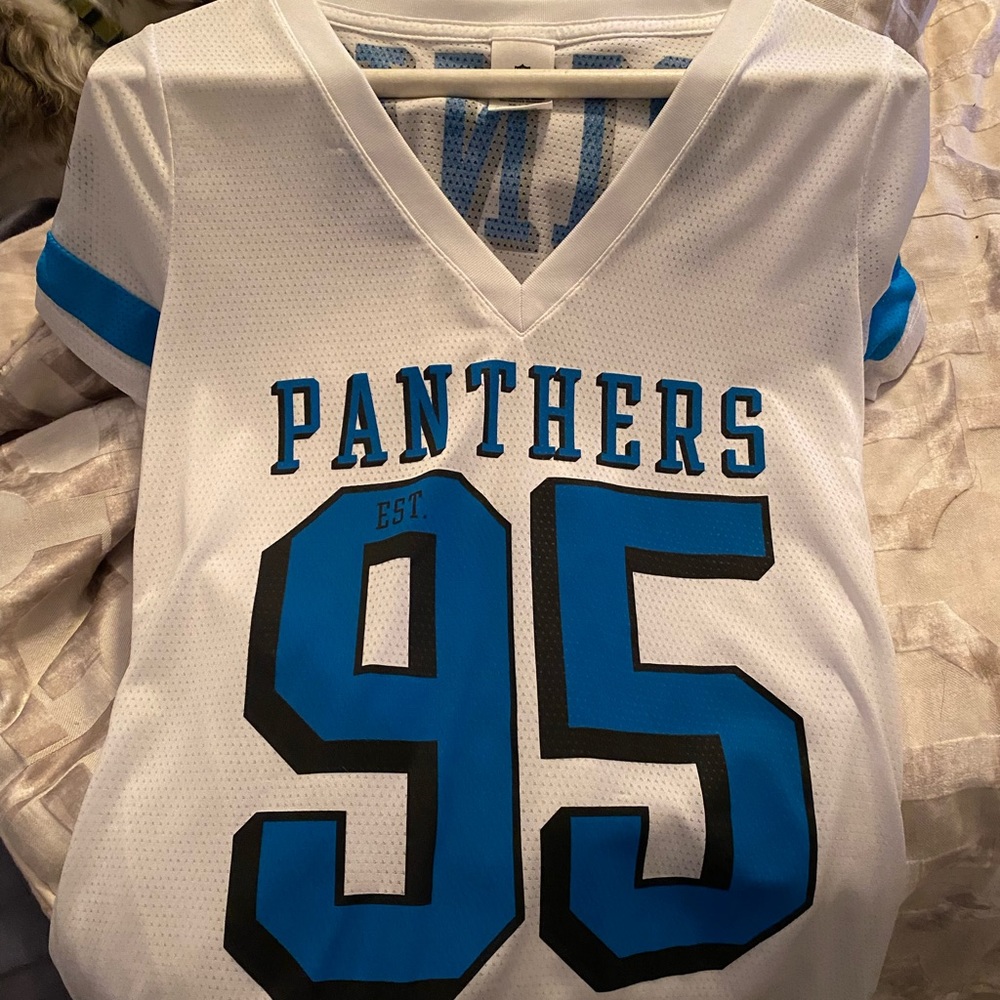 Pink Victoria’s Secret Carolina Panthers jersey
